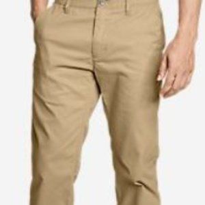 Eddie Bauer Men's Wrinkle Free Classic FitTan Khaki Chino pants Sz 35 …